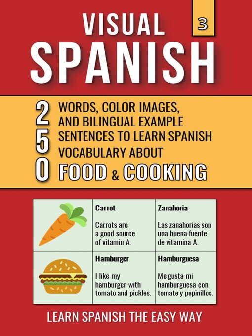 Title details for Visual Spanish 3 --Food & Cooking--250 Words, Images, and Examples Sentences to Learn Spanish Vocabulary by Mike Lang - Available